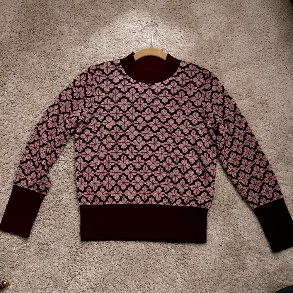 kate spade Maroon and Light Pink Patterned Sweater